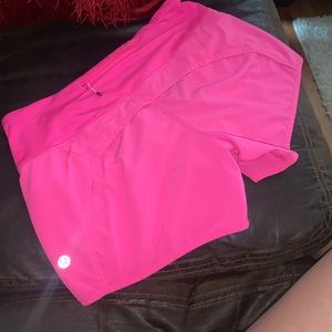 women’s size 4 lululemon pink speed up shorts